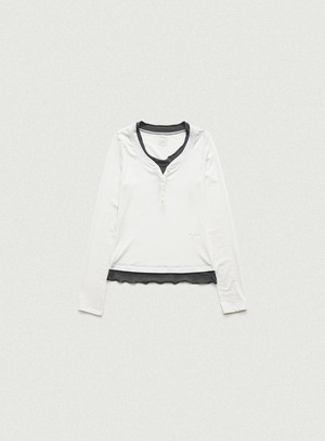 3月末発送 [The Barnnet] Aimee Slim Layered T-shirt_Ivory 正規品 韓国ブランド 韓国通販 韓国代行 韓国ファッション ザ バーネット ザバーネット thebarnnet 日本 店舗