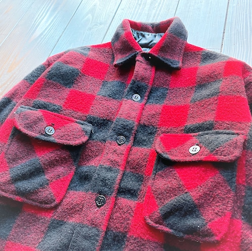 60s  SHERATON Sportswear  Buffalo Check Wool CPO Shirt Size  表記無し about SMALL
