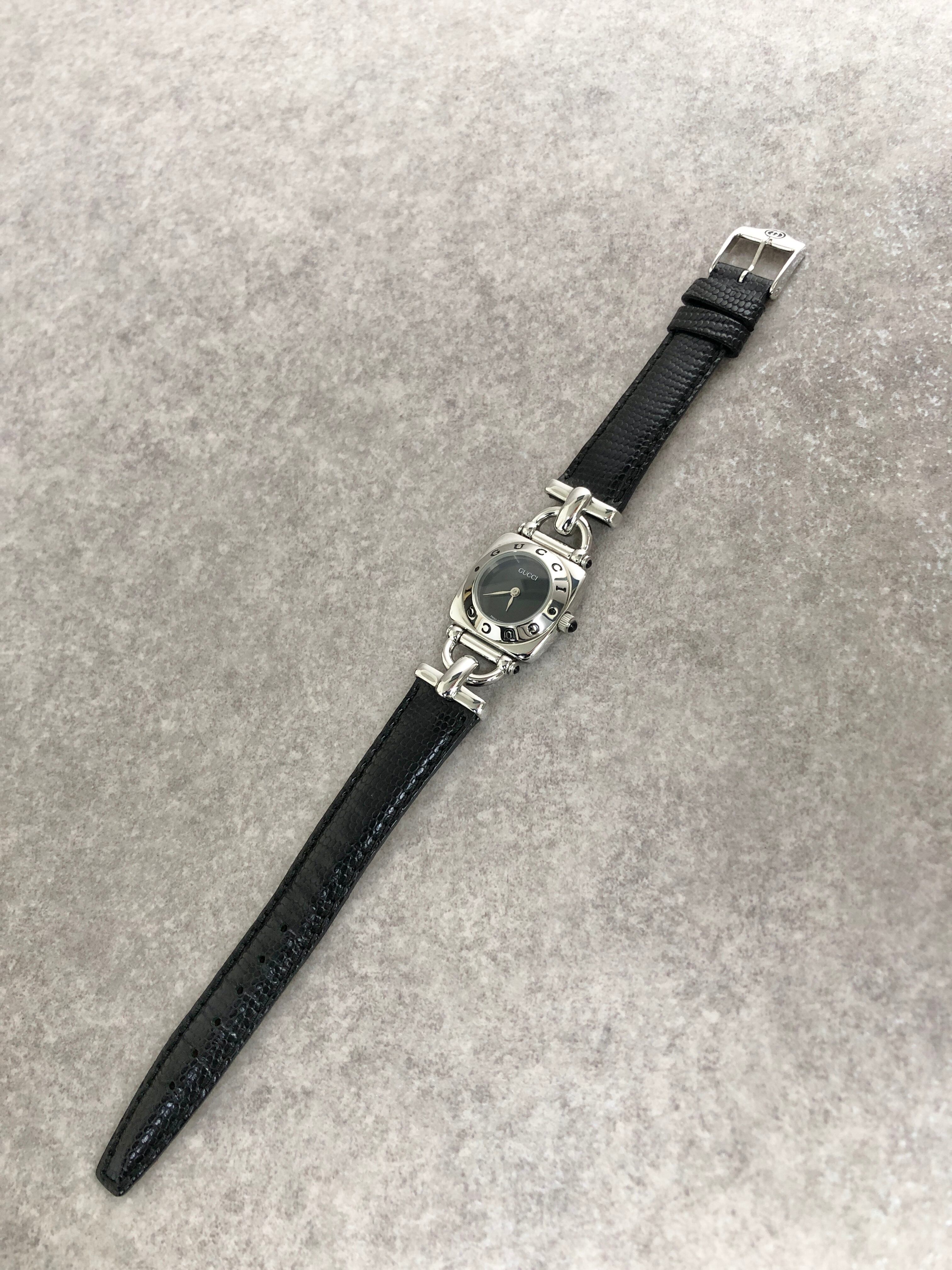 GUCCI グッチ 腕時計 シルバー ステンレススチール レザー 6300L