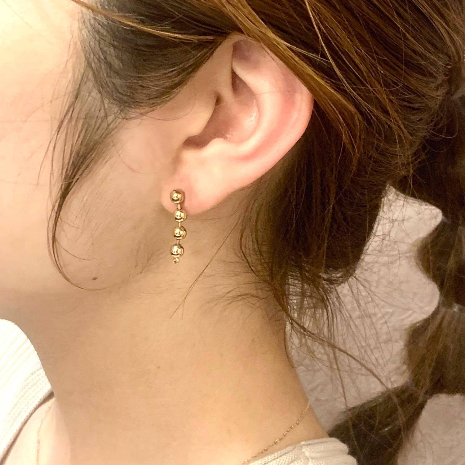 カン付き4連ボールピアス（ゴールド） | Dua-アクセサリーパーツショップ