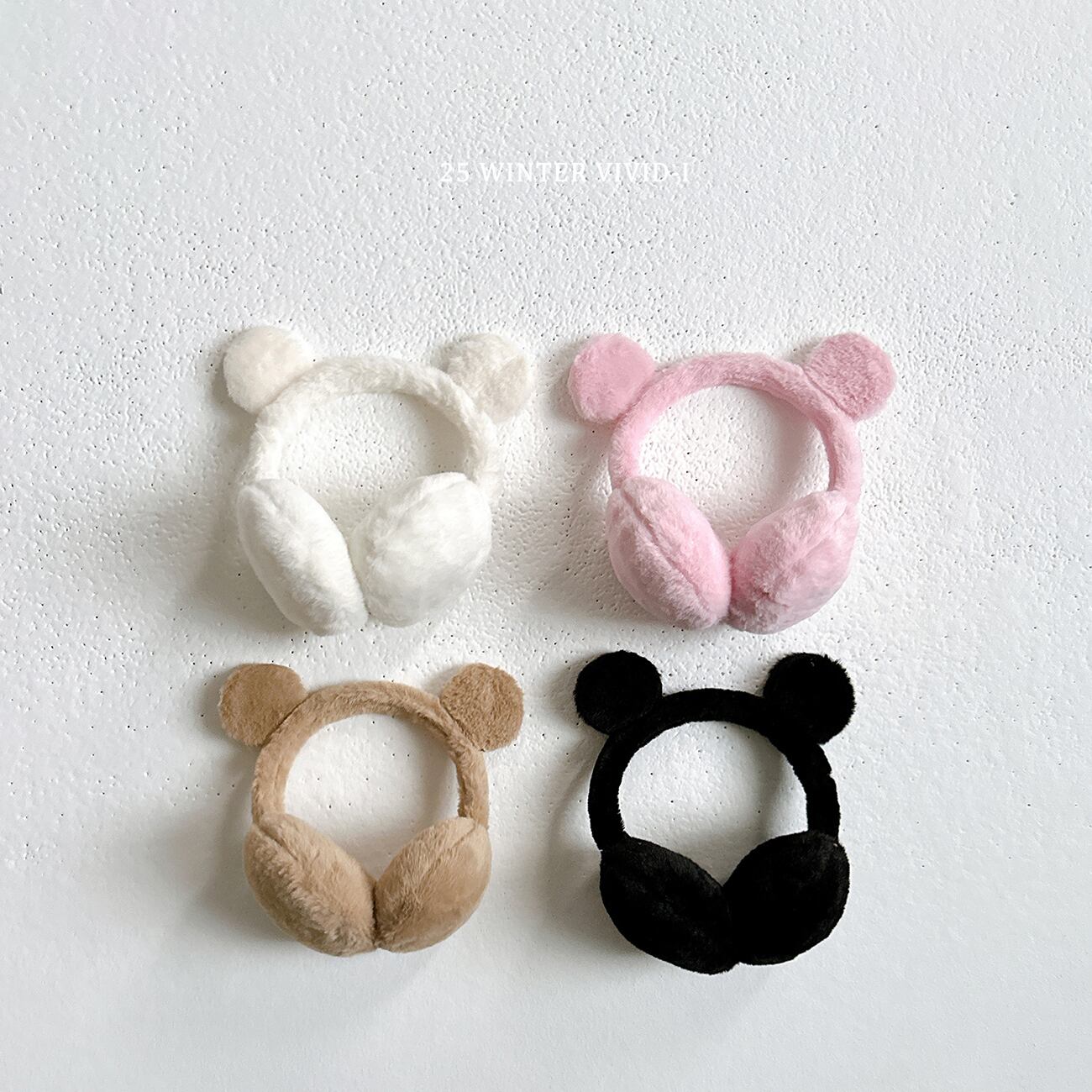 teddy bear earmuffs【VIVID】※12月下旬〜1月上旬発送予定