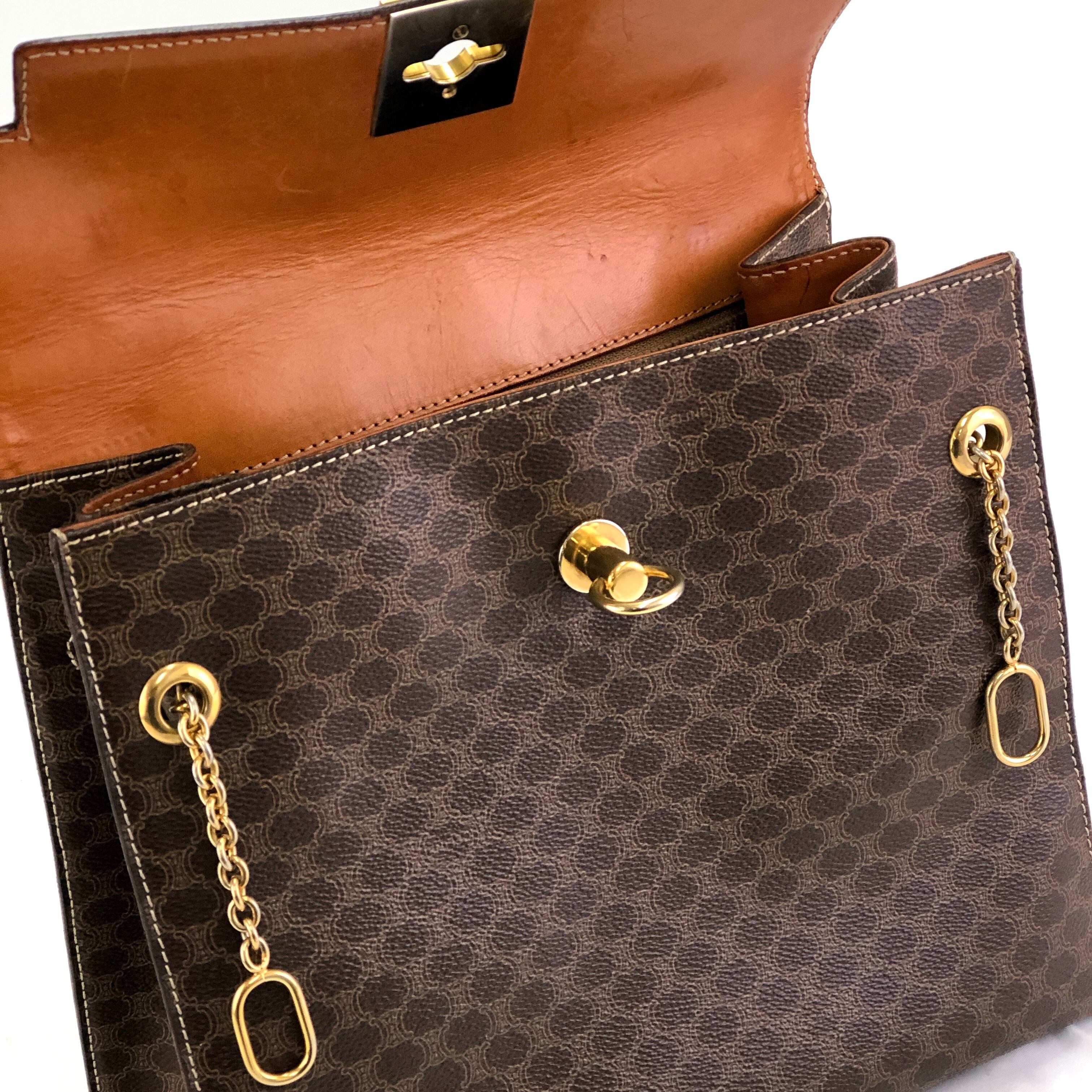 CELINE セリーヌ マカダム マンテル 両サイドチェーン ケリー