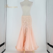 ベリーダンス オリエンタル 衣装 スカート ピンク系 レース 透け感 かわいい 練習 レッスン 伸縮 ストレッチ 上品 花柄 インナーパンツ 淡い ボリューム ふんわり ダンス衣装 ステージ イベント