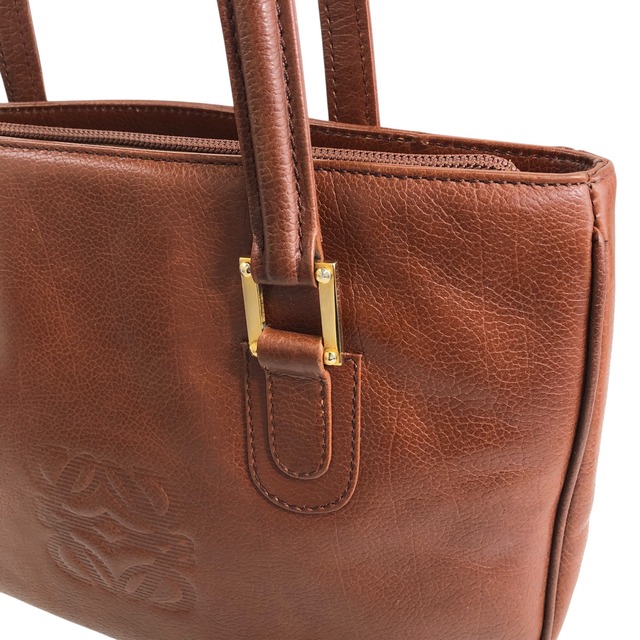 LOEWE ロエベ ハンドバッグ ブラウン アナグラム レザー vintage ヴィンテージ オールド tewjne