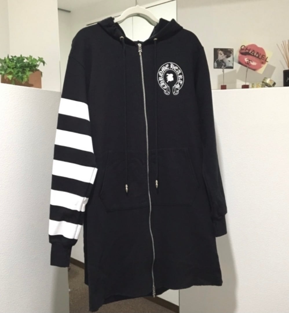 CHROME HEARTS クロムハーツ ベラ・ハディッド コラボ ダブルジップアップ パーカー ブラック