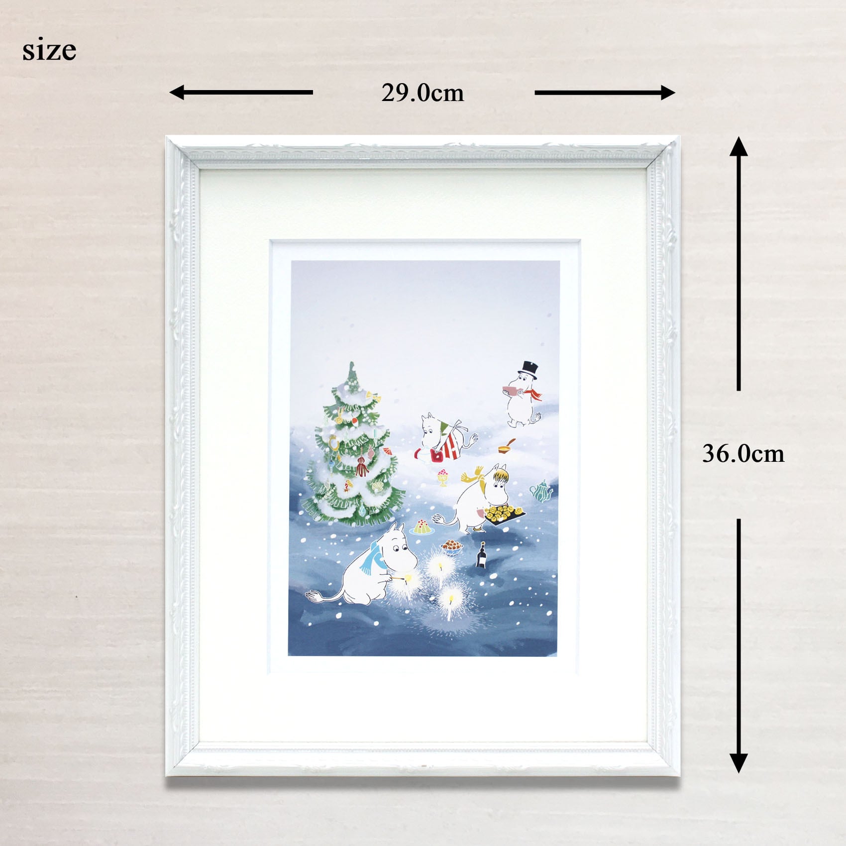 ムーミン 北欧 Postery 「ムーミンとクリスマス」送料無料 フレーム 展示用フック付アートポスター 絵画 インテリア アート