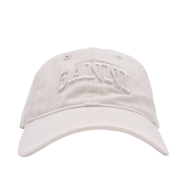 【GANNI】Washed Cotton Canvas Cap Emb