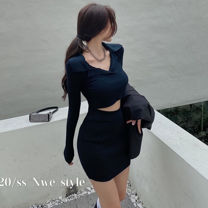 レディーススプリングショートスタイルセーター スカート ロング 春物 ドラファッションホール39711445052