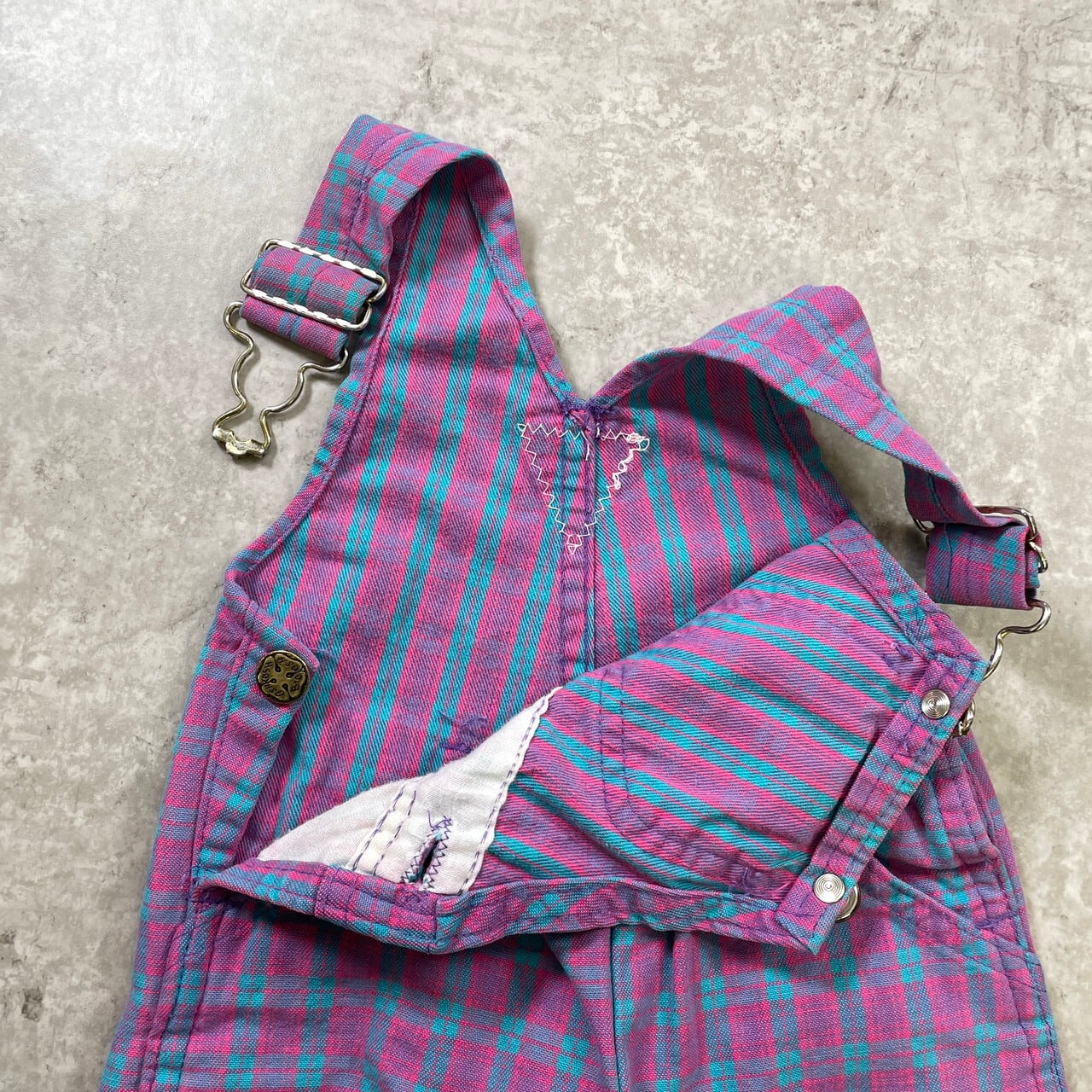 kids】80-90年代頃 USA製 紫タグ OSHKOSH オシュコシュ タータン