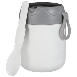 【在庫処分】NUOLUX スープジャー レンジ対応 スープカップ 500ml 大容量 スープジャー ランチジャー スープ 容器 弁当箱 スープ容器 コンテナ 蓋付き 漏れ防止 フードボウル 学校 家庭用 お手入れ簡単 食洗機対応 スプーン付き ホワイト