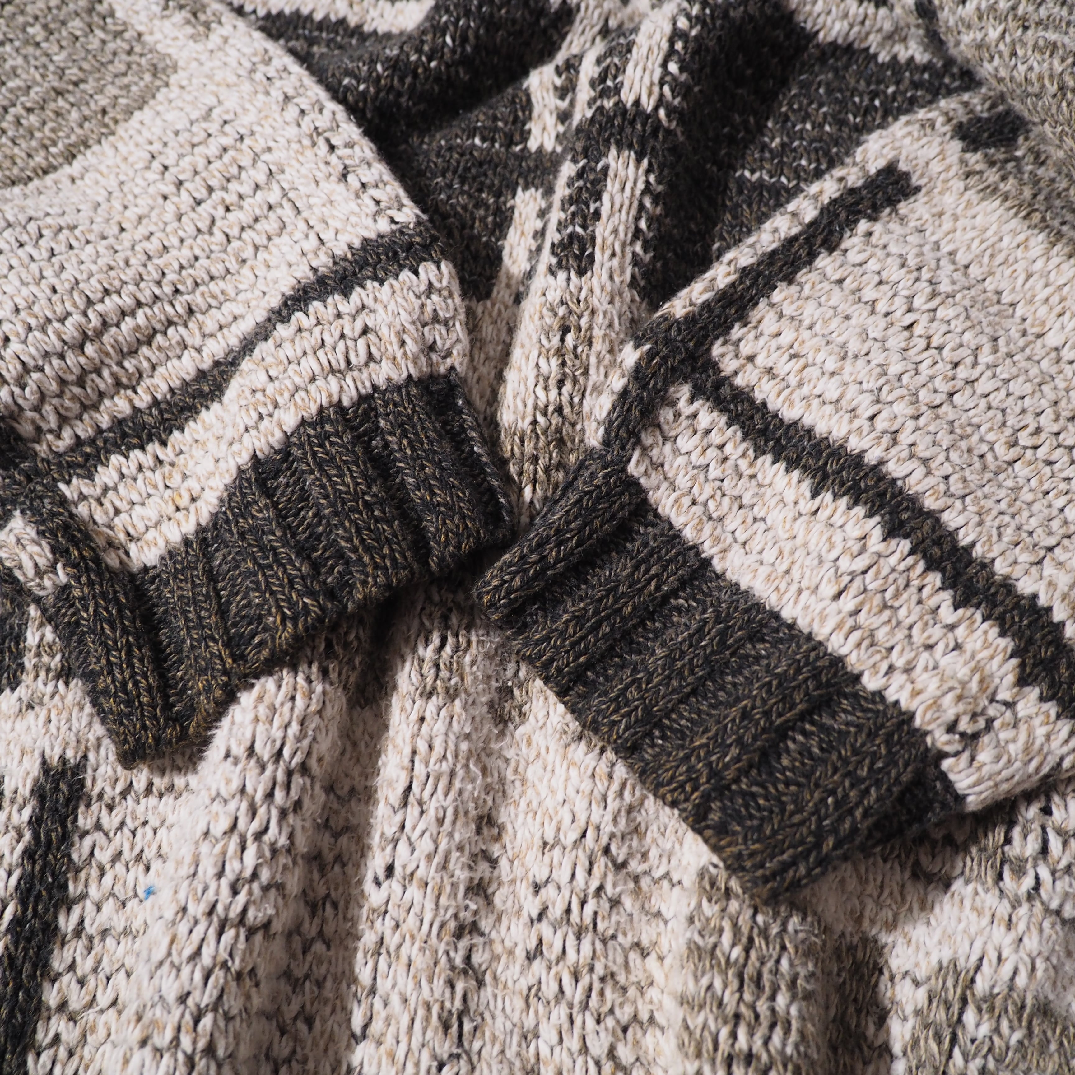 1990s " Made in USA " Block check pattern vintage loose knit