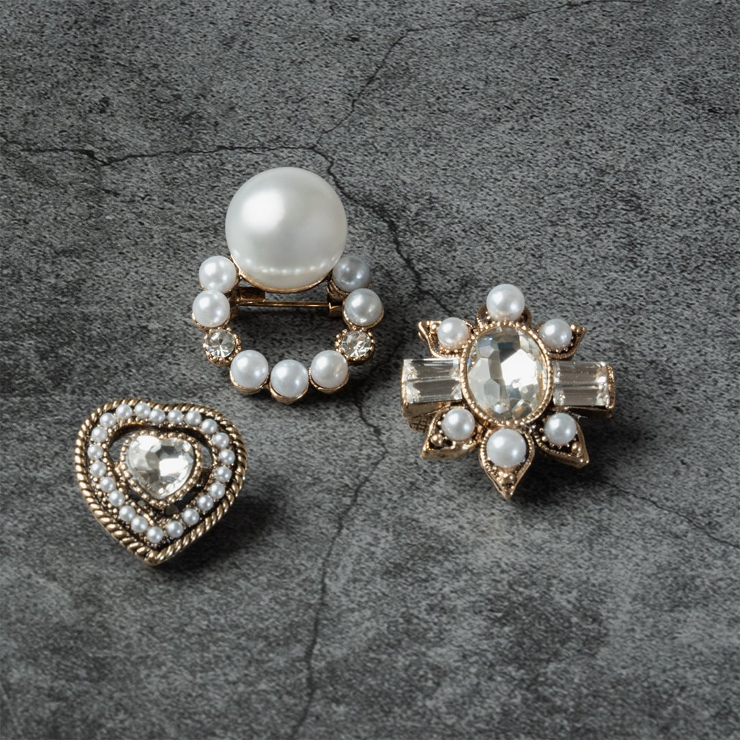 Elegant Pearl & Bijou Brooch 【エレガントパール＆ビジューブローチ】