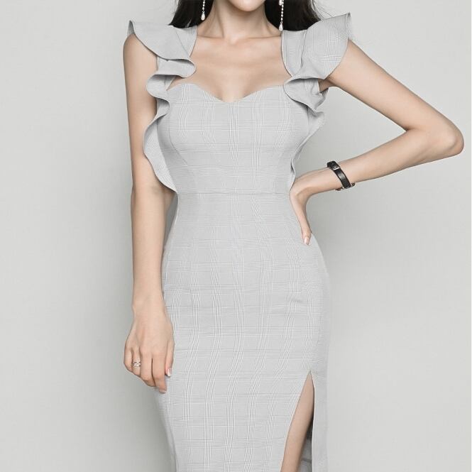 ワンピース レディース パーティードレス ワンピドレス 膝上 ノースリーブ スリム タイト 細身 サイドスリット 大人可愛い きれいめ シンプル 上品 エレガント フェミニン セクシー おしゃれ お洒落 綺麗 おとな キュート 個性的 チェック柄 グレンチェック お出かけ パーティー イベント S M L XL 記念日 送料無料 結婚式 二次会 10代 20代 30代 40代 美脚 脚長 女っぽ ファッション コーデ スタイル モテ トレンド フリル袖 ホテル レストラン ボディコン 色っぽい お呼ばれ