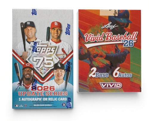 【2ボックスセット｜直筆6枚＋Toppsヒット保証】2026 Topps Update Series Hobby ＋ 2026 Leaf Vivid Baseball Hobby | 新品未開封
