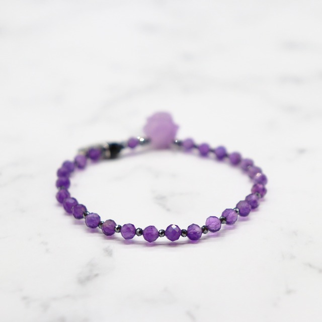 【Moon Lady Amethyst】ラベンダーアメシスト×アメシスト×オニキス ブレスレット
