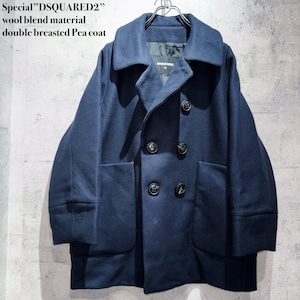 Special”DSQUARED2”wool blend material double breasted Pea coat