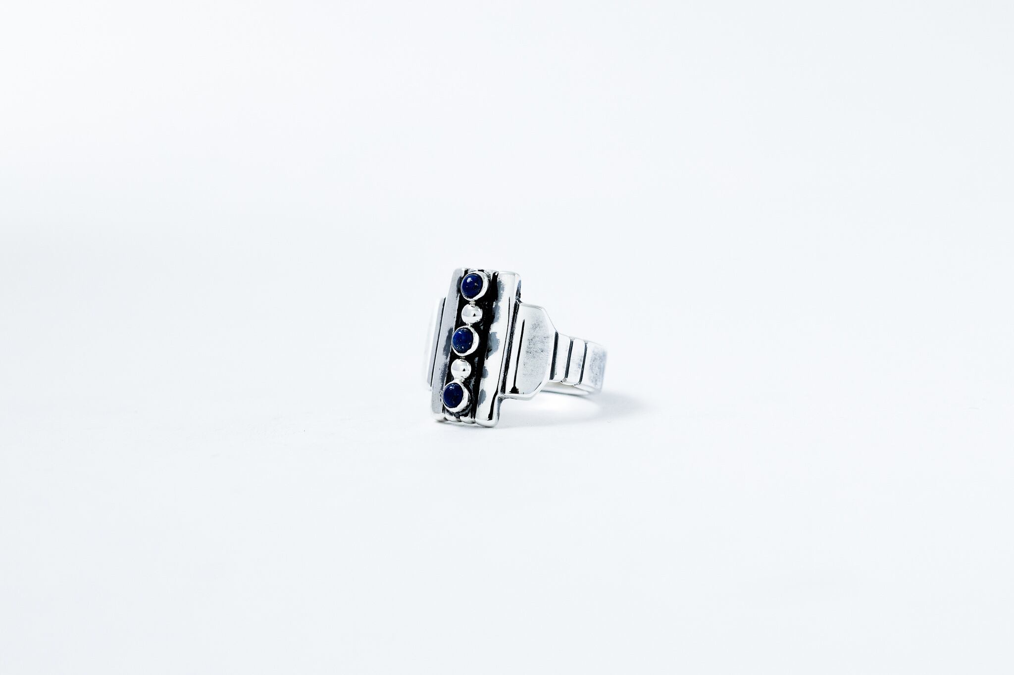 R-074 SV ラピスラズリ付き Brick ring【Rectangle】 | WAKAN SILVER