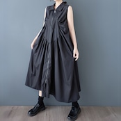 フロントジップ ギャザー ワンピース 30154