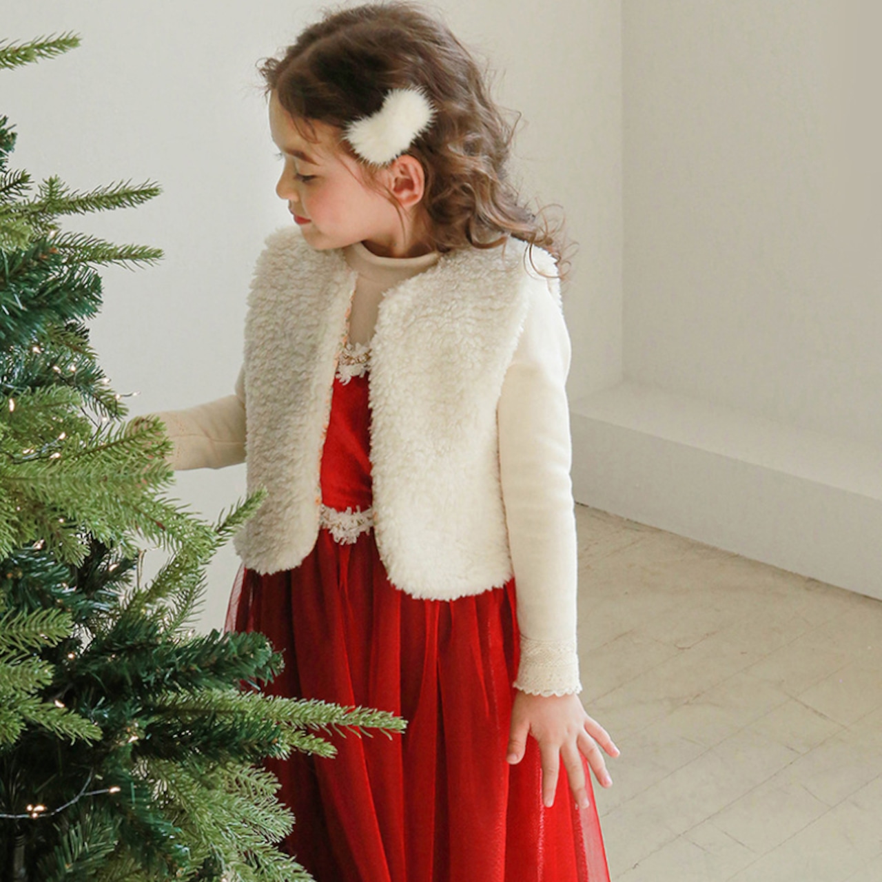 クリスマスハートデザインメッシュワンピース