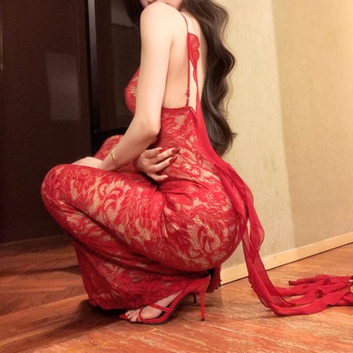 バックオープンレースマキシキャミワンピ ・75691