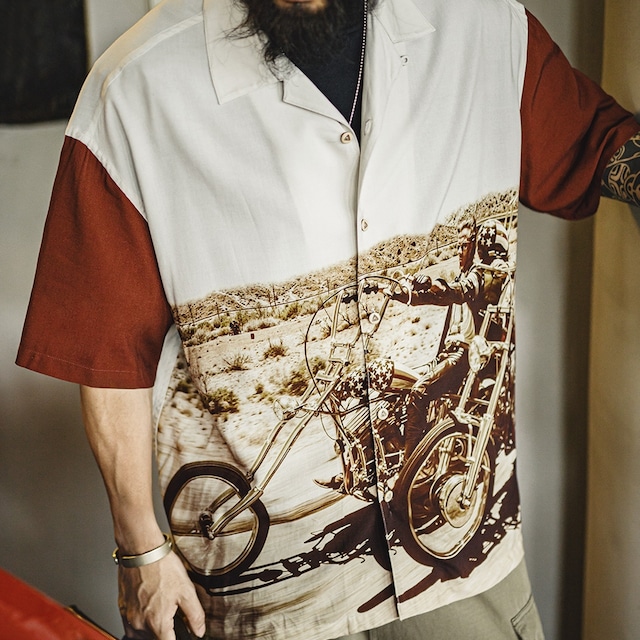 キューバカラーフルプリントシャツ 225972