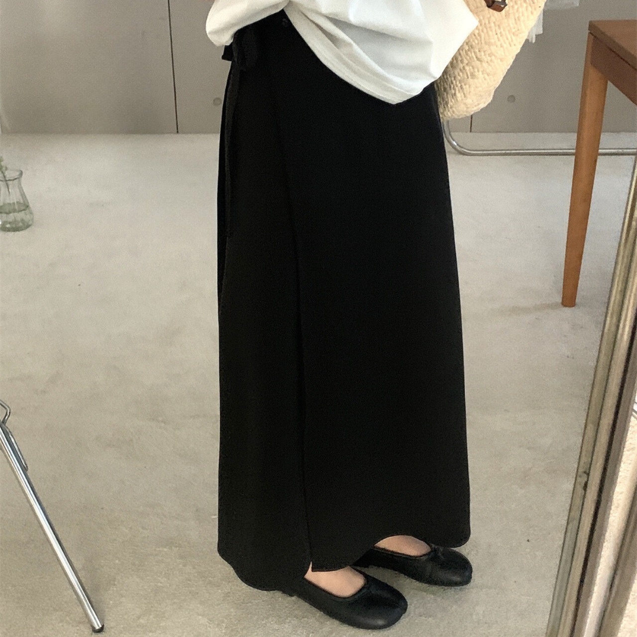 バックスリット ハイウエスト ロングスカート 10251