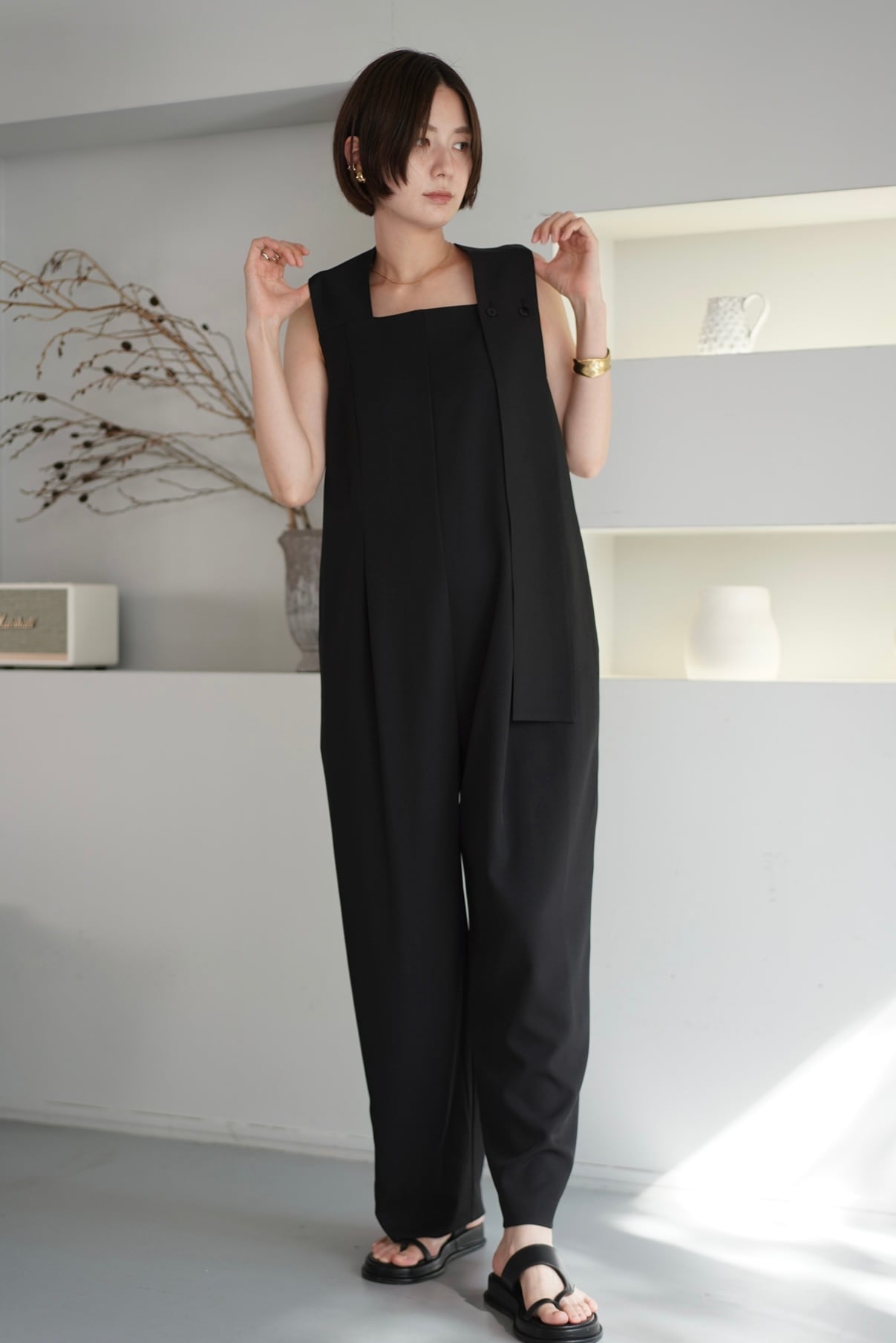 louren ローレン shoulder tie jumpsuit 9d4e4c8c07f1c243be43262b910202
