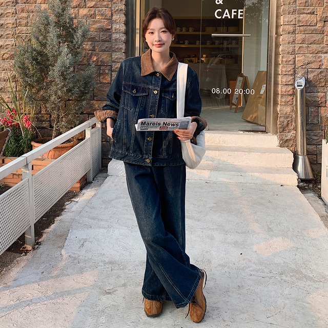 【セットアップ】 セットアップ レディース おしゃれ ママ ワイド パンツ デニム ジャケット 春 秋 冬 20代 30代 40代 きれいめ スーツ  卒園式 入園式 卒業式 入学式 母親 母 ママ 服装 ママ ドレス ママスーツ ママジャケット かっこいいパンツドレス ママパンツスーツ パンツドレス セレモニースーツ スーツ ドレス ブルー 青 S Ｍ L XL