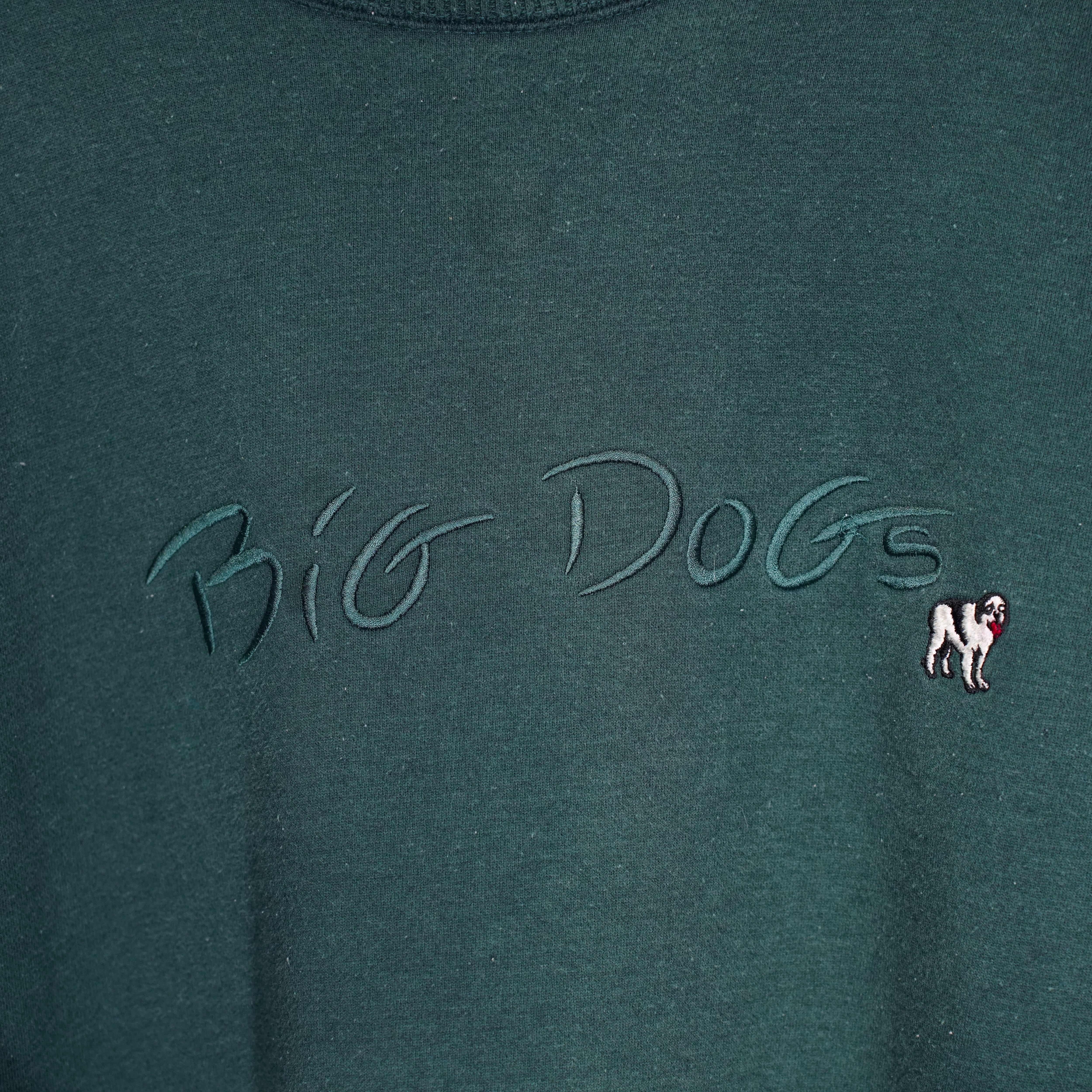 USA VINTAGE BIG DOGS LOGO EMBROIDERY DESIGN SWEAT SHIRT/アメリカ
