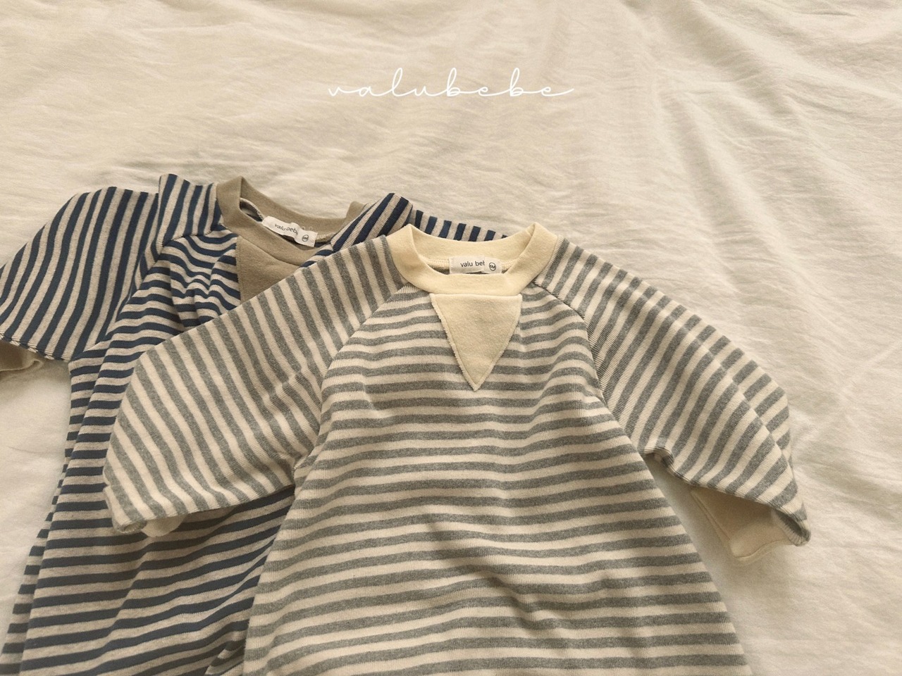 【valu bebe】バイカラーボーダースウェットスーツ ブルー 60~80cm 240839 - 12