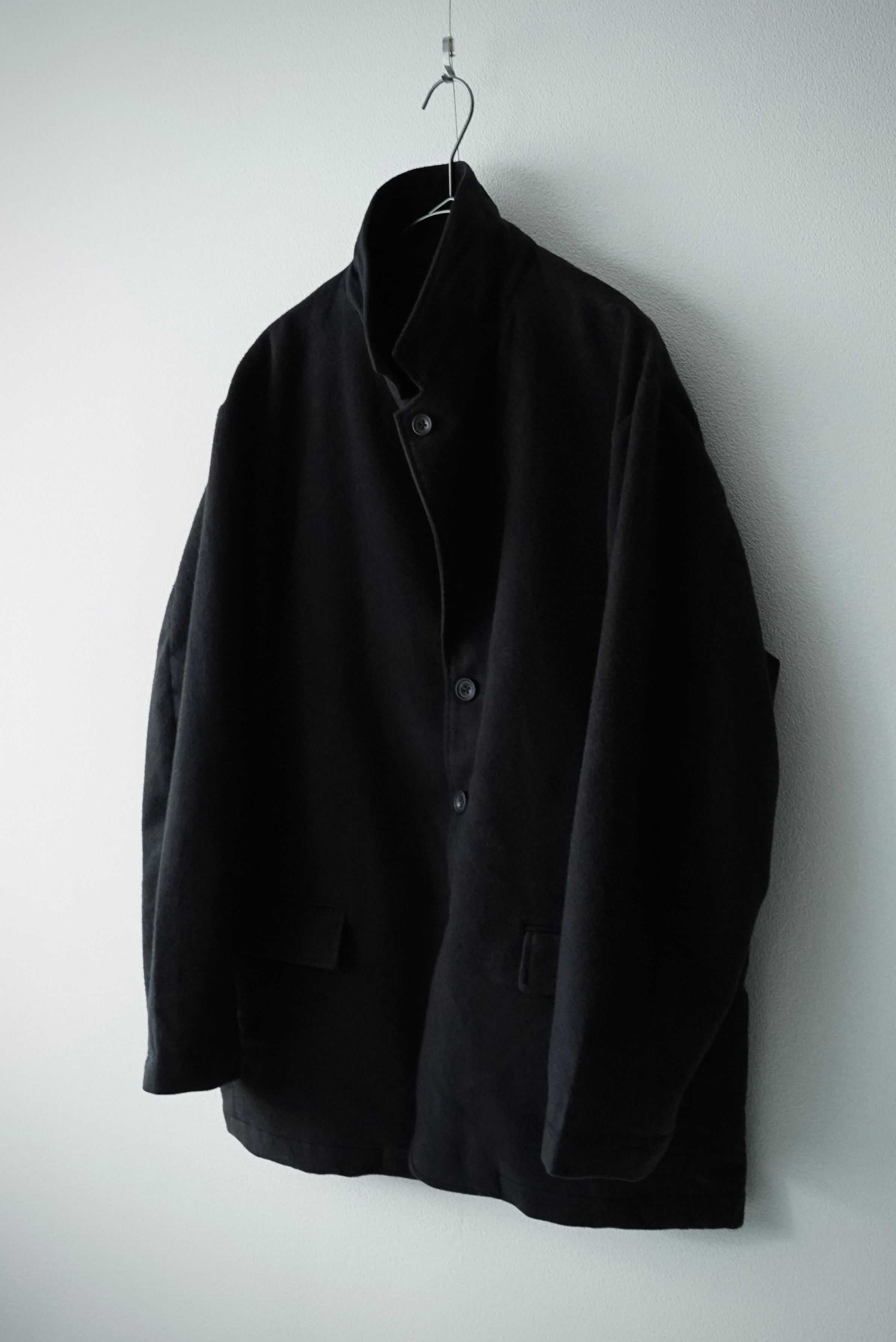 Cotton/Silk Mole Skin / Classic Jacket (Napped_BLACK) | C O L I N A