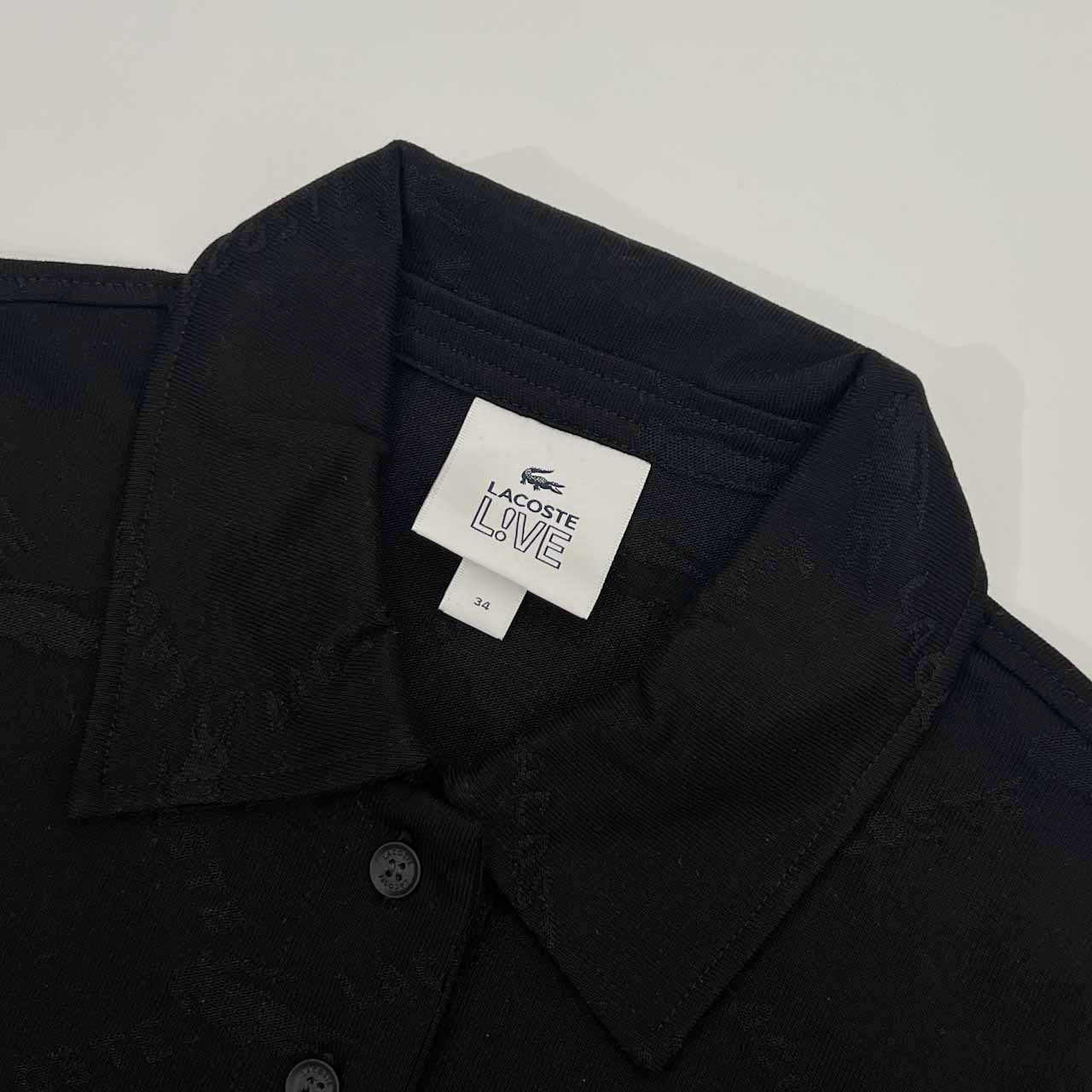 LACOSTE L!VE ラコステ 半袖 ポロシャツ 34/ブラック レディース