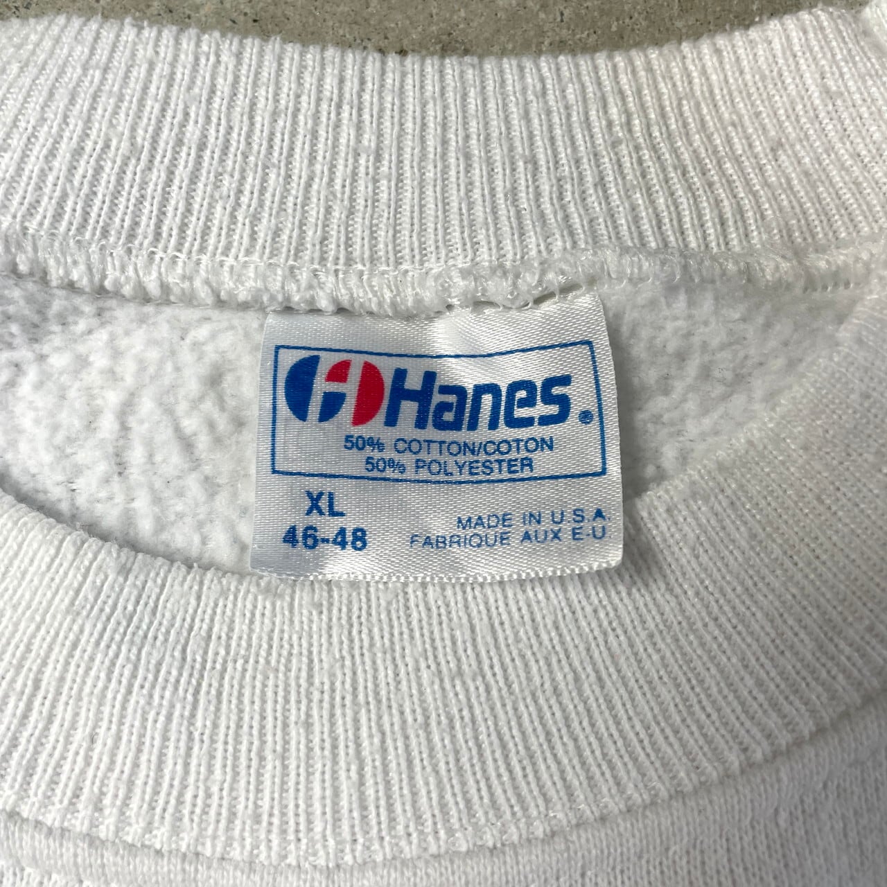 60s Hanes ビンテージラグランスウェットトレーナー USA製 46 白色 