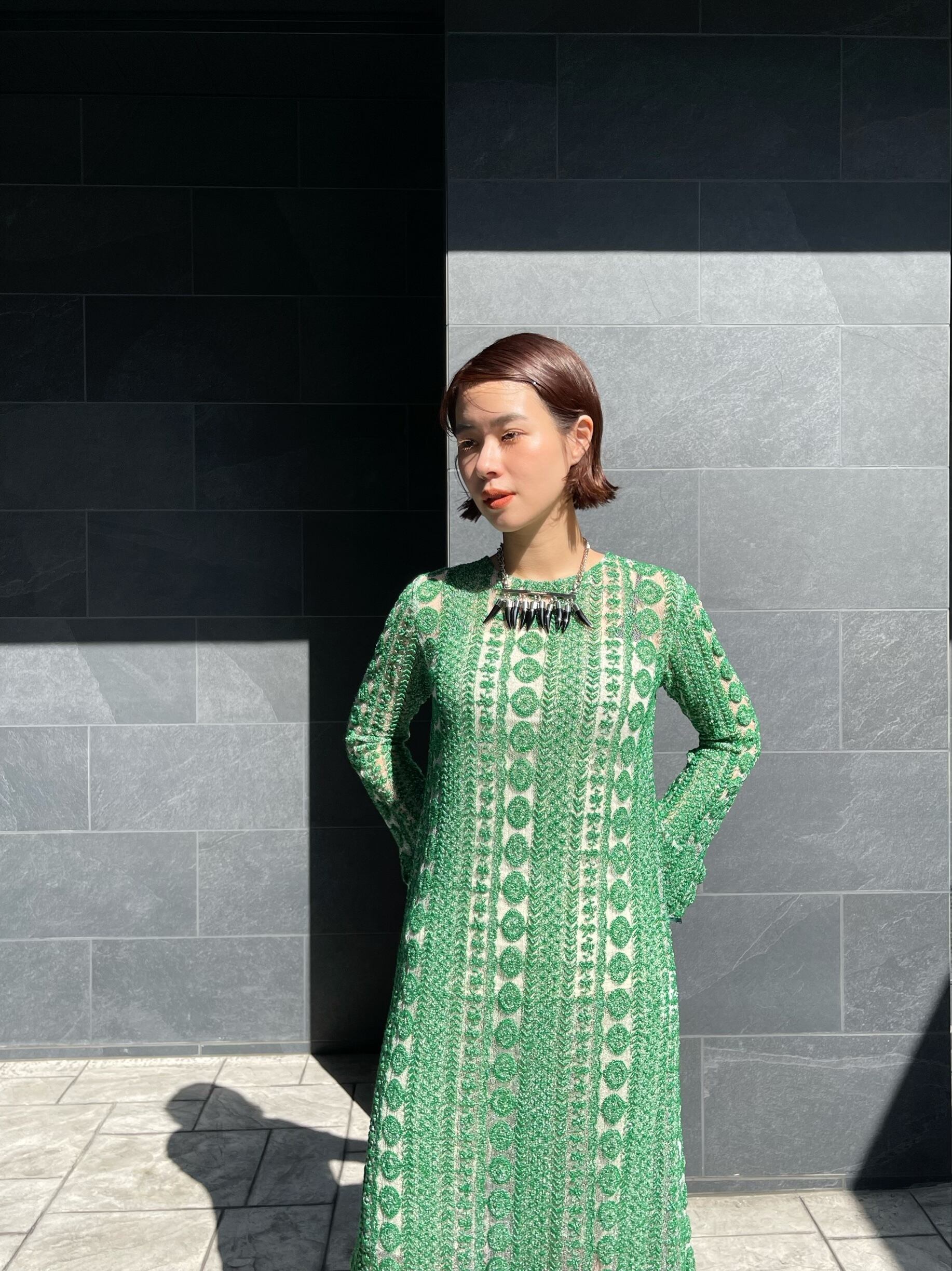 23AW】FUMIE TANAKA フミエタナカ / TULLE EMBROIDERY ONE-PIECE 