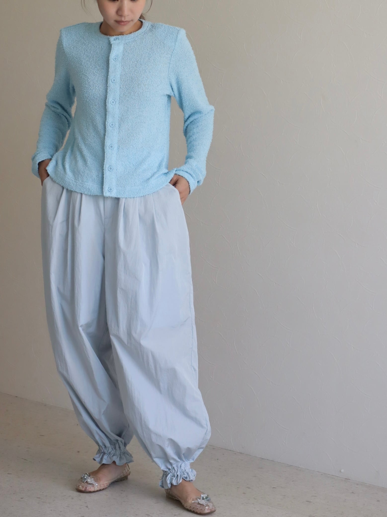 西宮 fringe summer cardigan (blue)