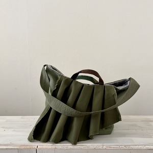 2way frill tote # vintage khaki