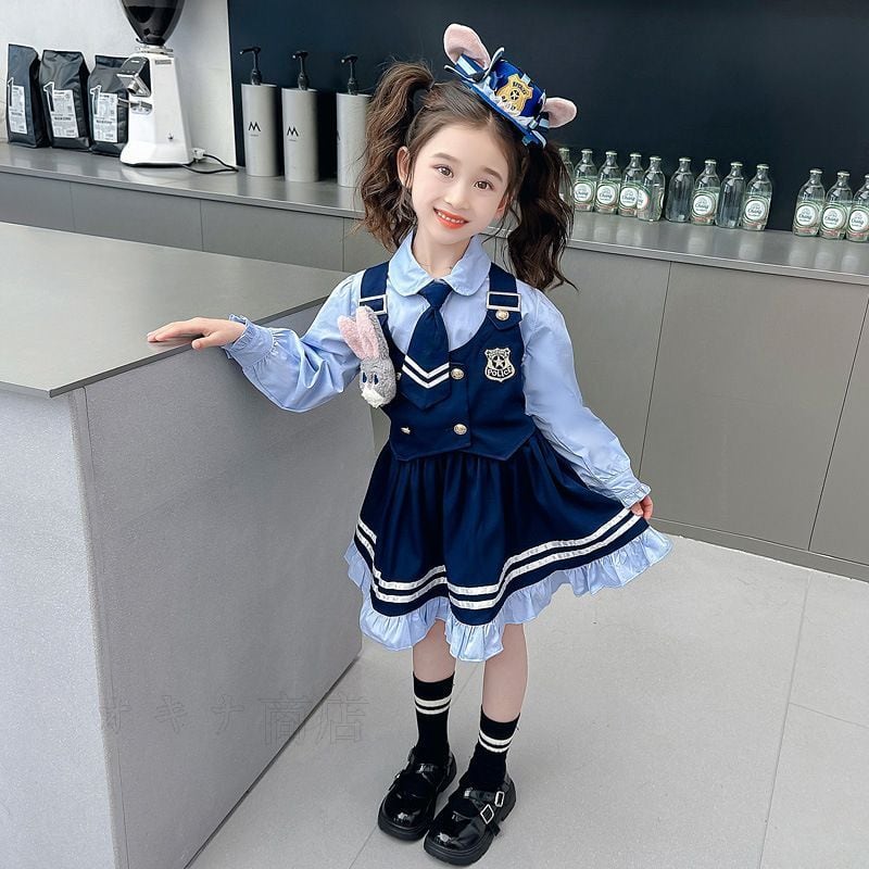 ズートピア ジュディ・ホップス 子供用 警察服 ワンピース コスプレ