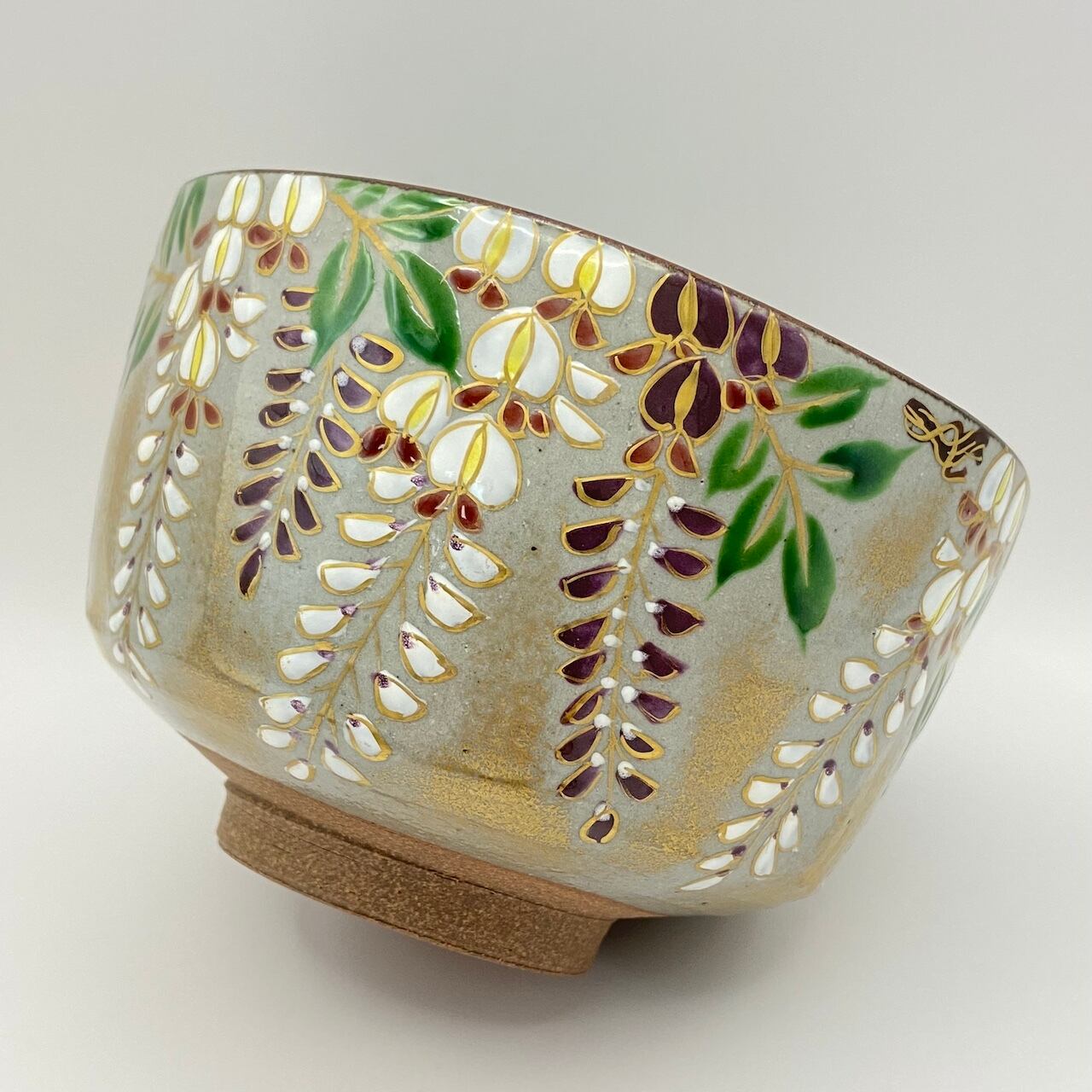 茶道具  茶碗  壱休窯  乾山  両国の花火 茶道具 乾山写 藤花 茶碗 壱休窯 共箱 京焼 薄茶 ふじ 陶芸 抹茶 稽古