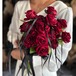 赤バラ×黒リボンクラッチブーケ☆ブートニア