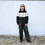 Leh(レー)ニット、レザーパンツ新作style