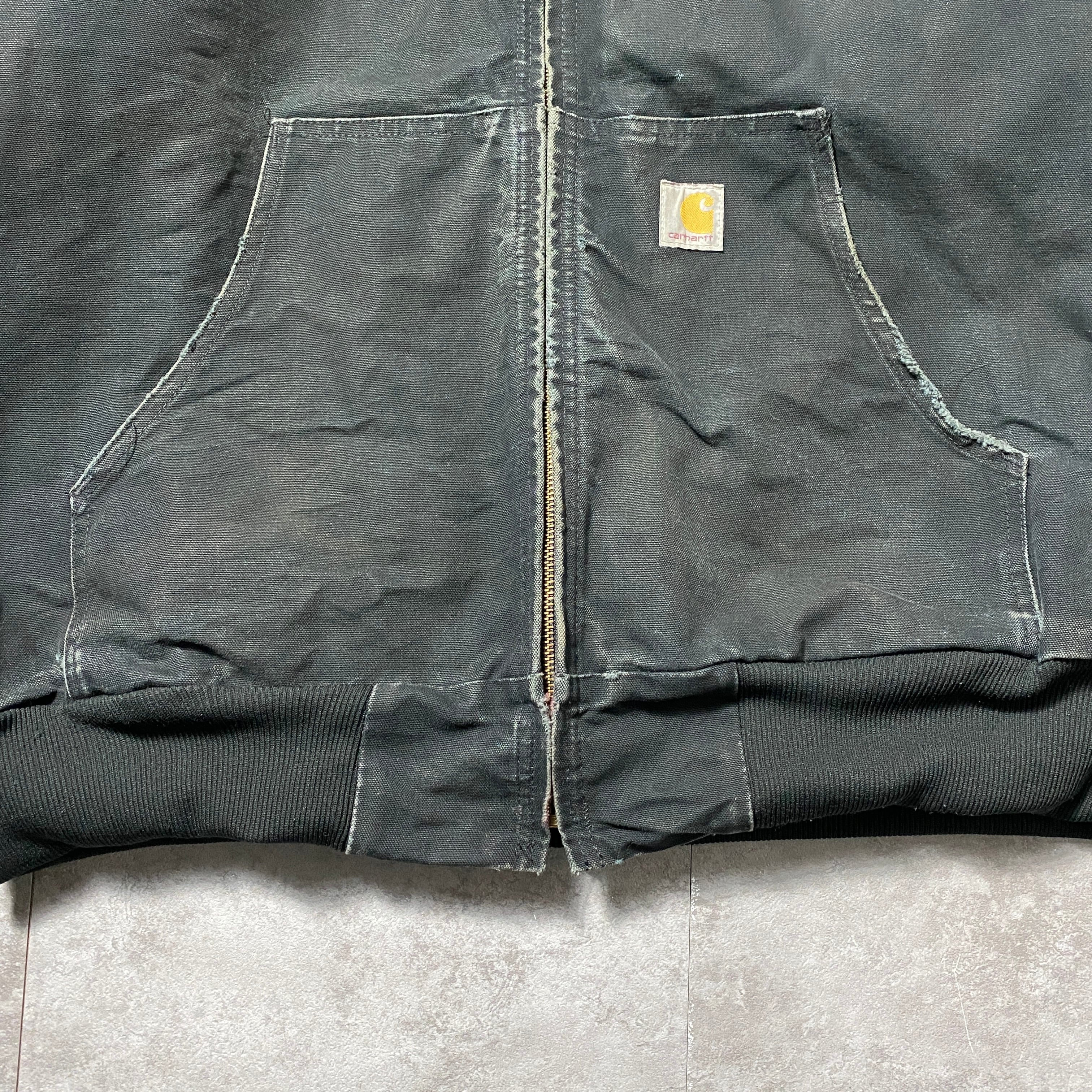 USA製】carhartt カーハート ダック生地 ブラック ダメージ 2XLサイズ
