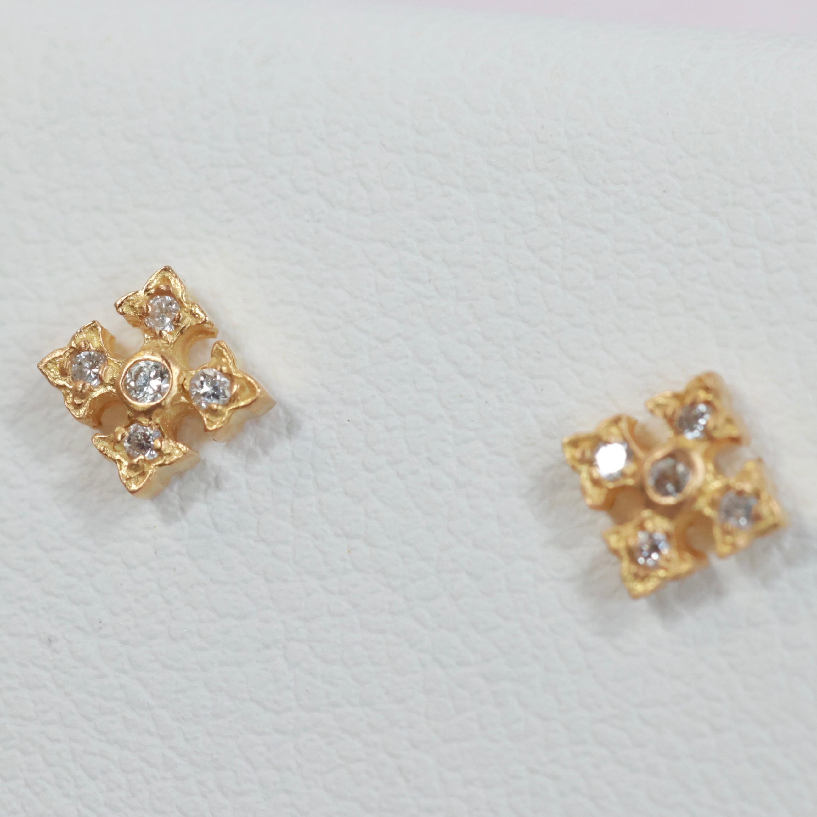 18K ローリーロドキン ダイヤモンド ピアス 750 K18 Loree Rodkin 彫金