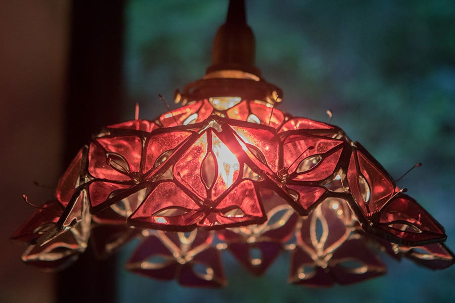 ステンドグラス　赤いランプ（シェードのみの価格） ステンドグラス赤いランプ（シェードのみの価格）