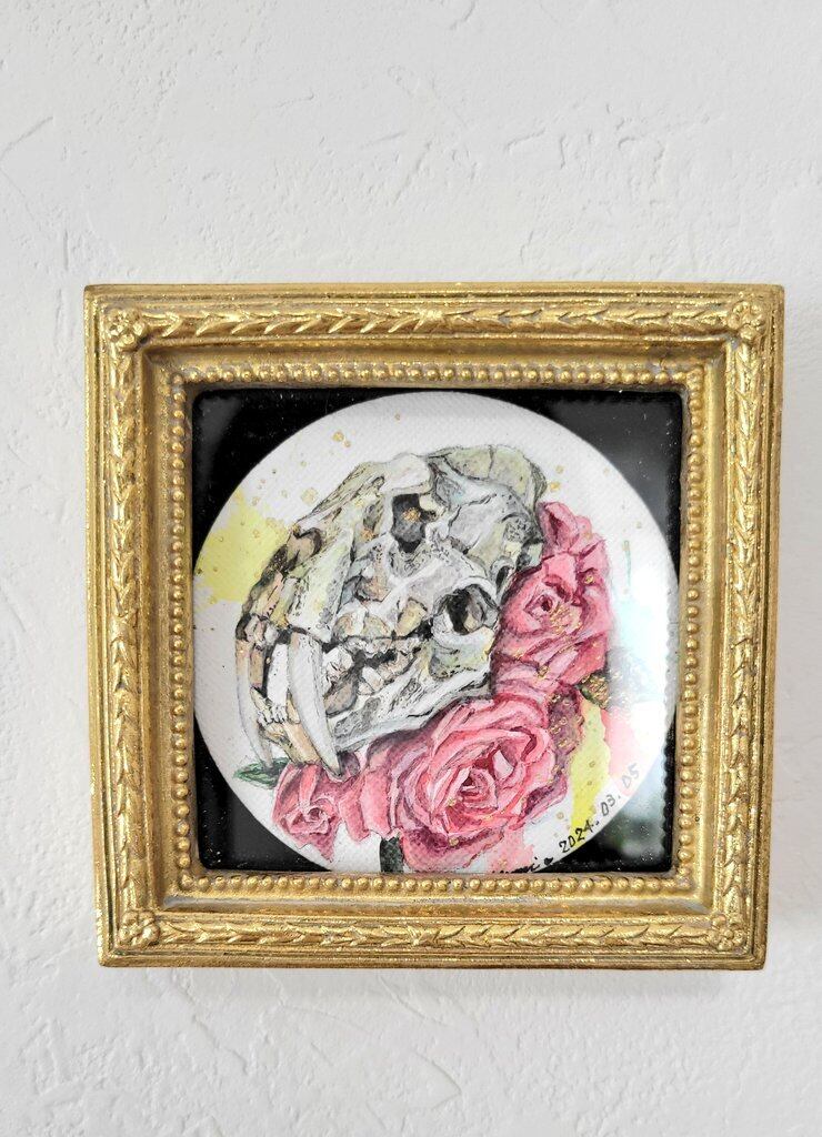 アルクトテリウムとガーベラ(骨と花シリーズ1) mS03 | Pay ID