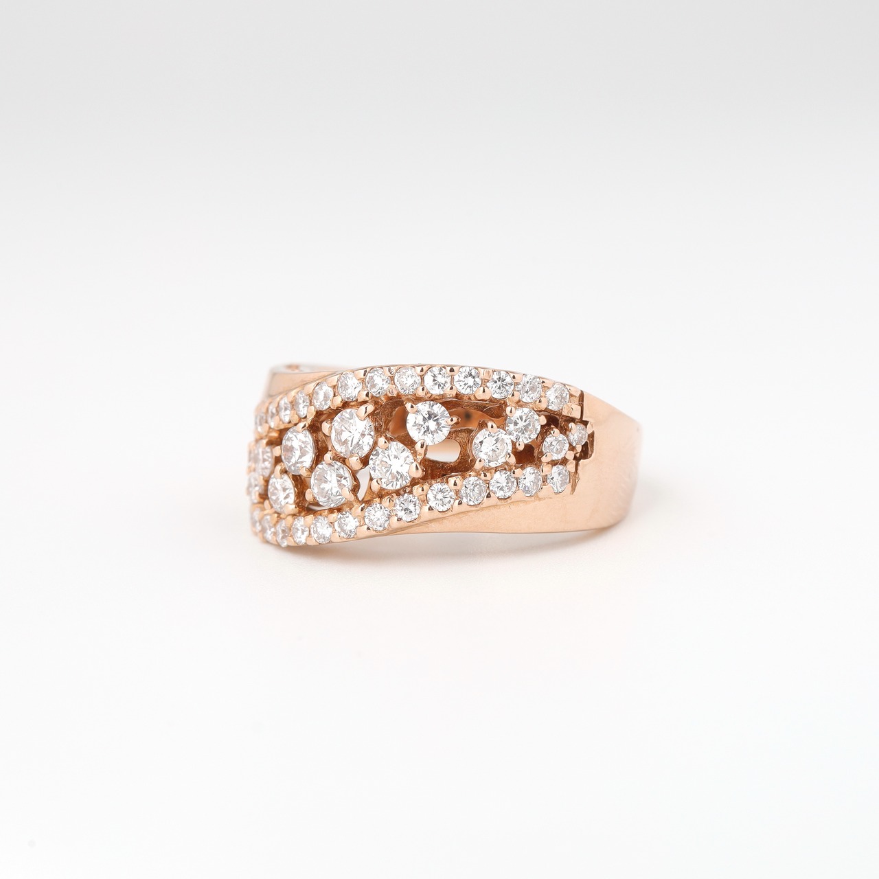 ダイヤモンドデザイン リング K18(PG) / 1.000ct
