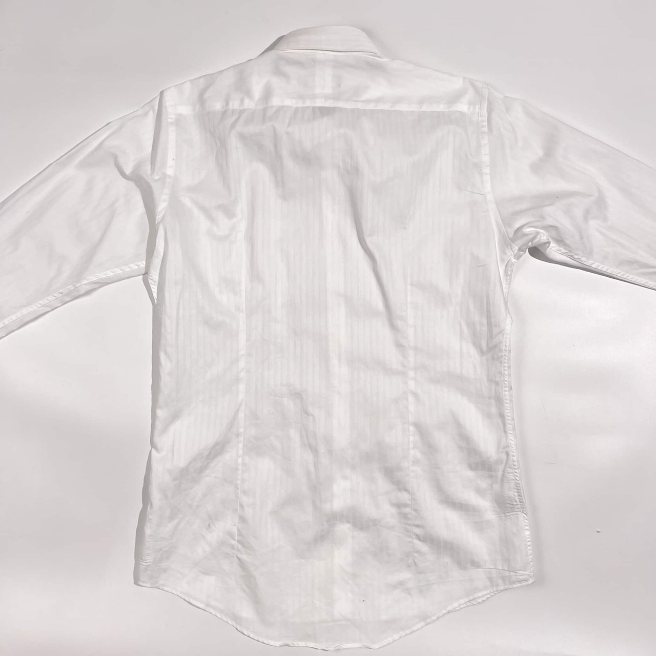 BLACK LABEL CRESTBRIDGE ブラックレーベル シャドーストライプ BD ボタンダウン 長袖シャツ サイズ M /ホワイト系 メンズ