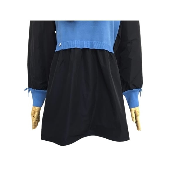 スーパービューティー チュニック リボン ニット タフタ切替 2421010