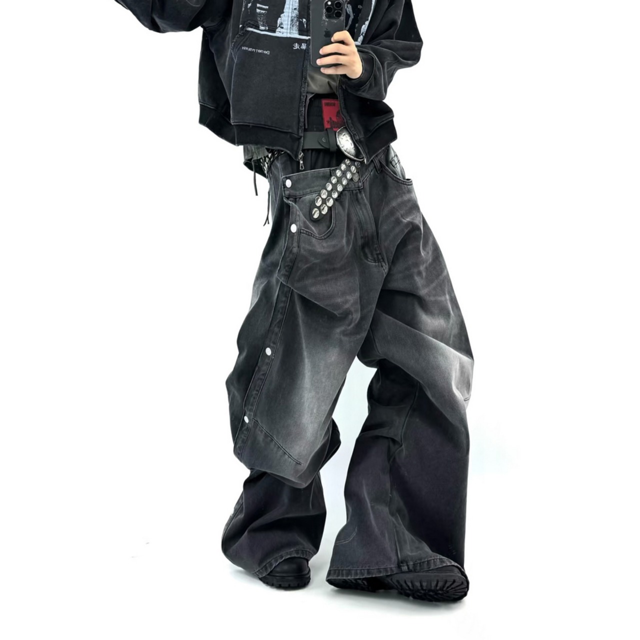 ストリート RYE CHASIN パッチワークデニムパンツ P383