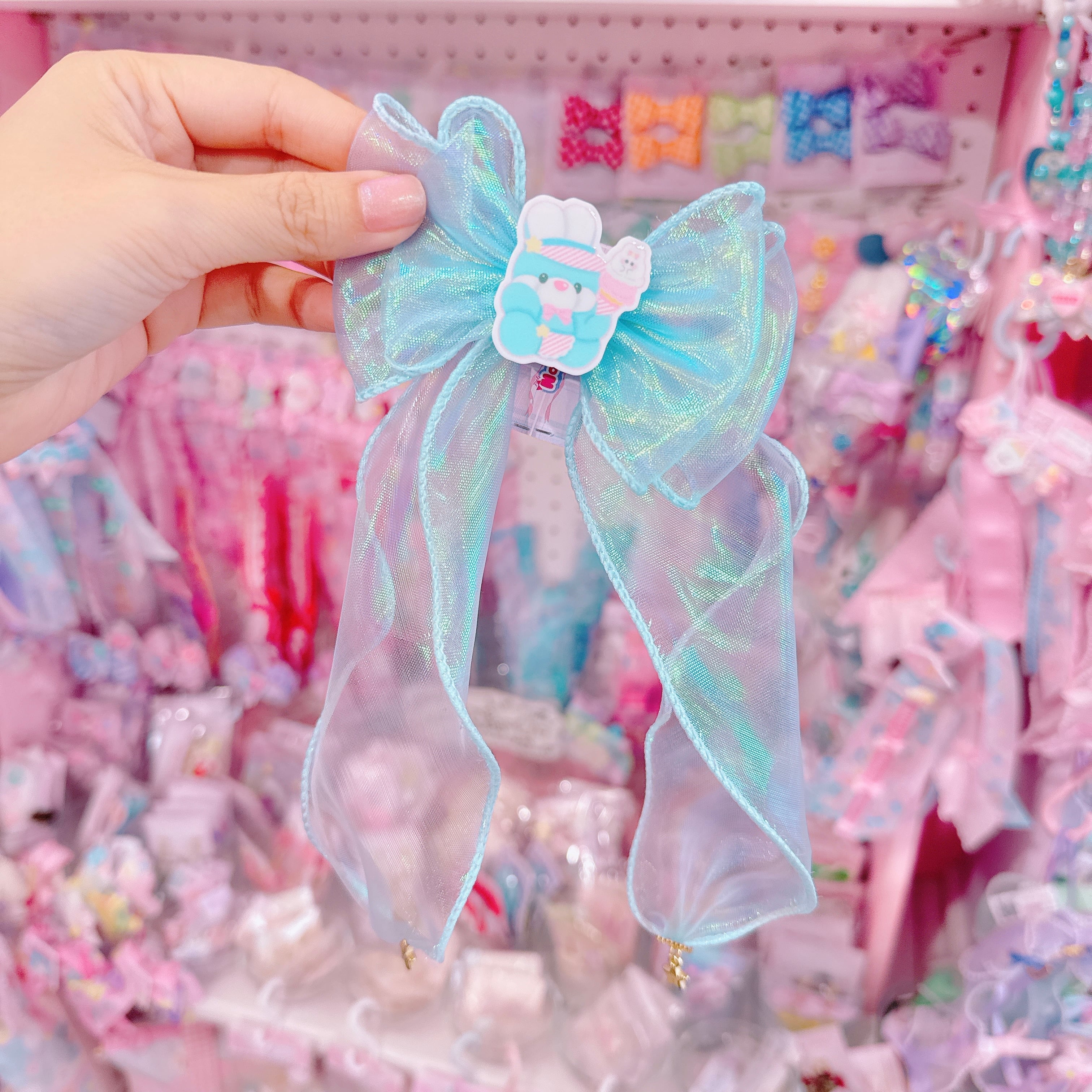 【F7】58-18たらりんオーガンジーヘアクリップ