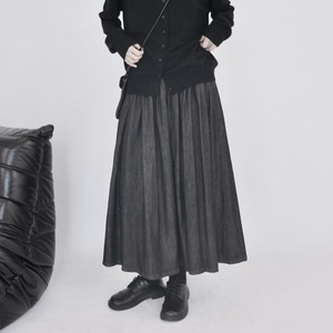 Denim Pleats Skirt【TR3176】